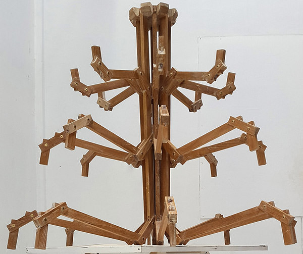 modern teak wooden chandelier with adjustable arms