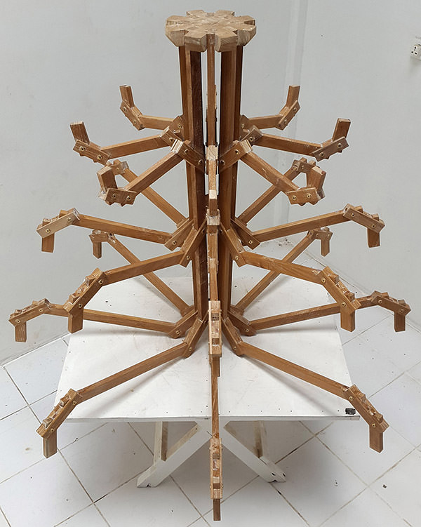 teak wooden chandelier