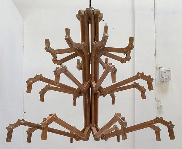 teak hanging lamp