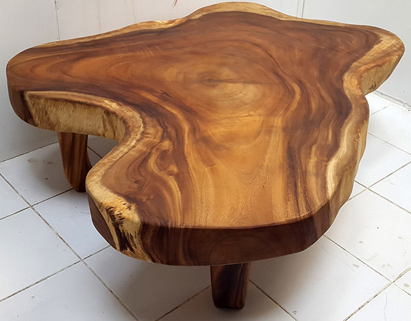suar coffee table with natural shape