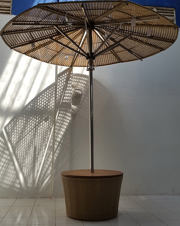 synthetic rattan umbrella with aluminium frame