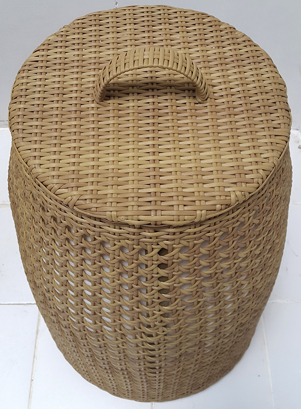 synthetic rattan and fiber garden lamp