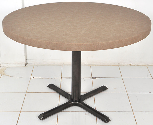 restaurant round table with iron legs