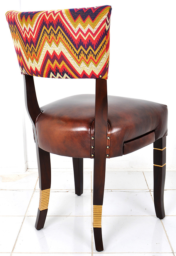 zoffany fabric and genuine leather restaurant furniture dining chair