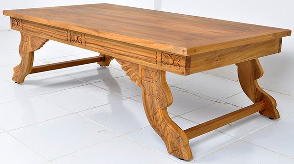 Asian coffee table with carvings