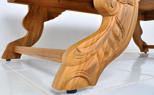 Asian coffee table with handmade carvings