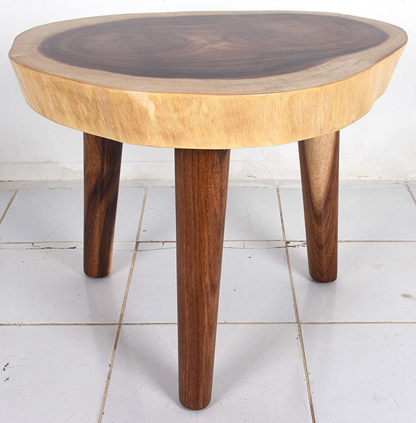 round wooden side table