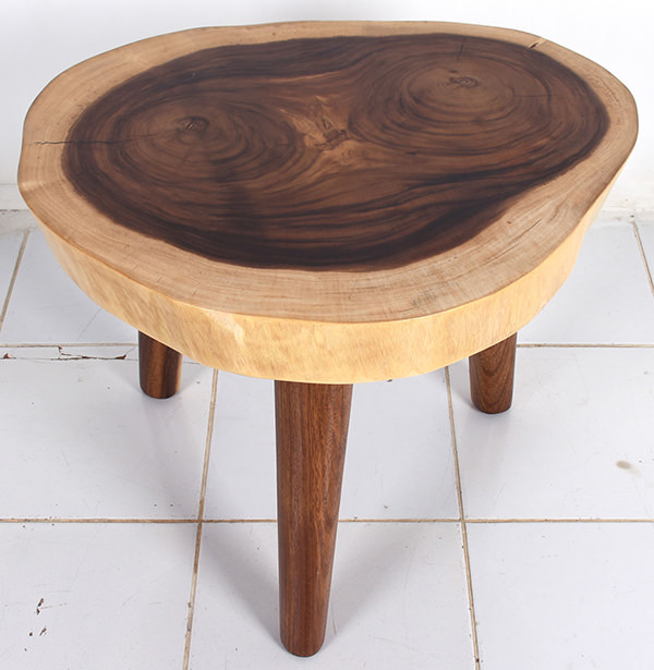 round suar wooden side table