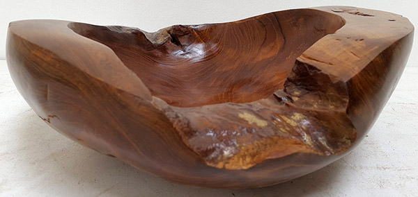 reclaimed teak bowl with natural finish