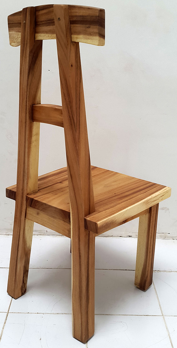 wooden dining chair with natural coating