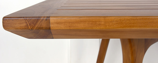 outdoor teak dining table with Scandinavian shape