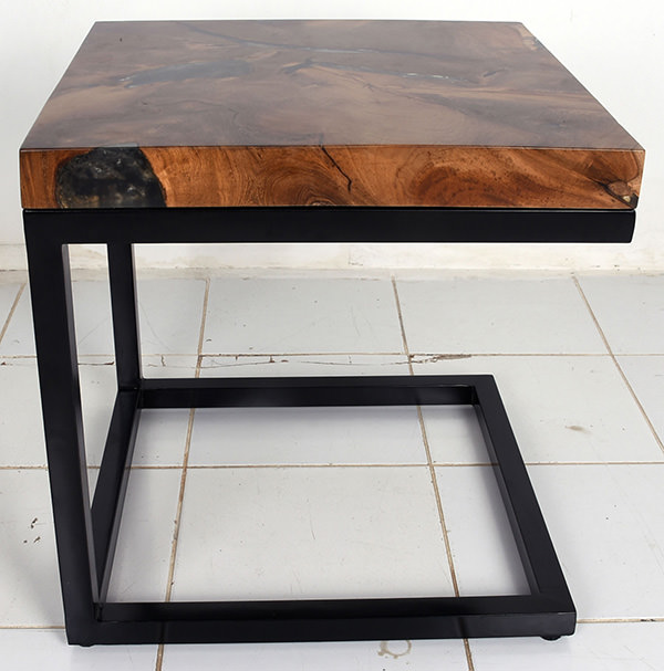 teak resin side table