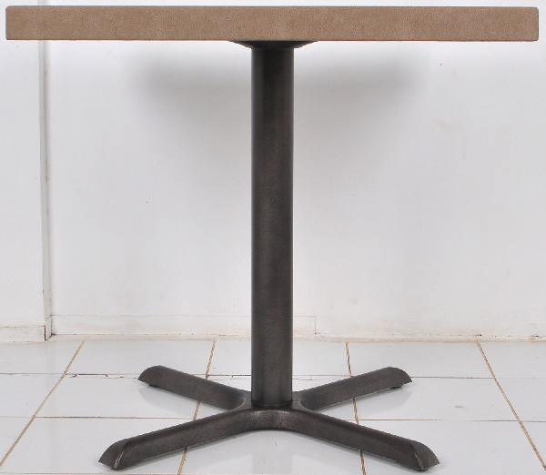 restaurant square dining table with central iron leg