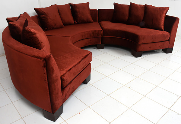 Terracotta round sofa