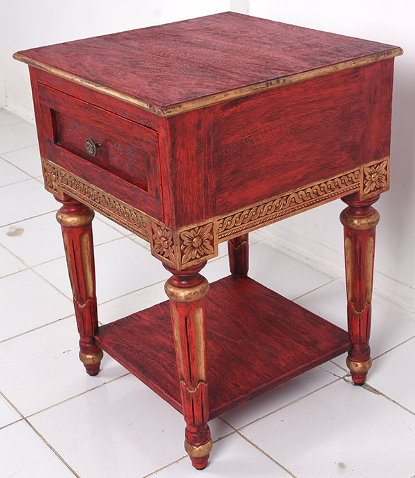 red and gold cigar cabinet