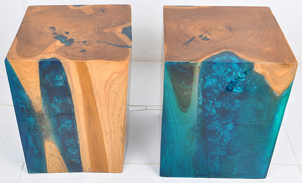 teak and resin stool