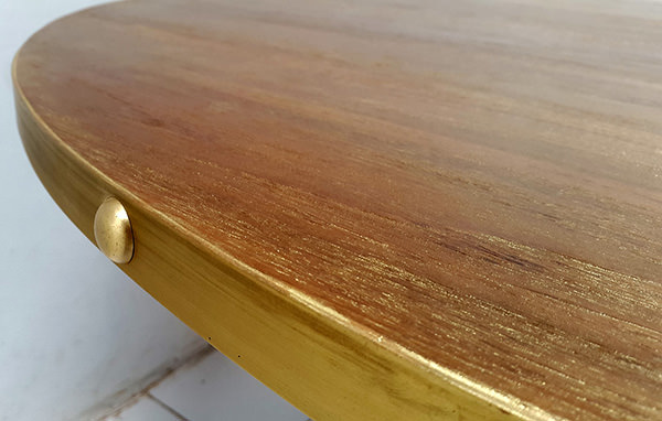 gold washed wood and brass