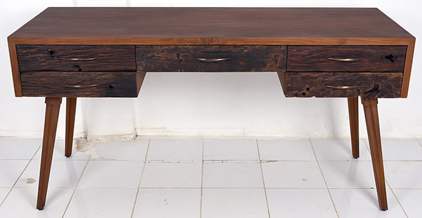 reclaimed Nordic wooden console table