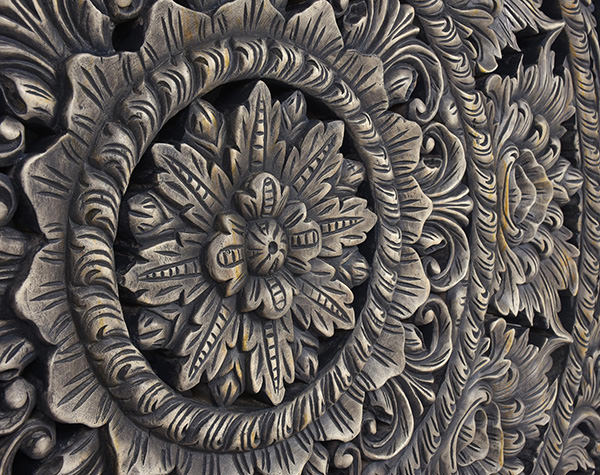 hand made wood carving details