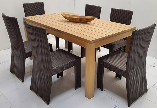 garden teak wood and wicker set