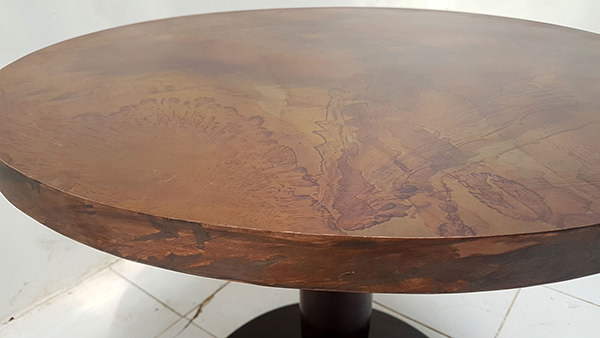 round copper table