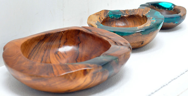 wooden fruit bowls set