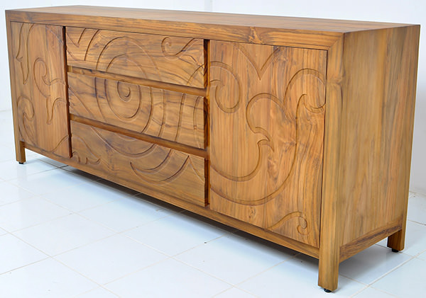 traditional teak wood sideboard