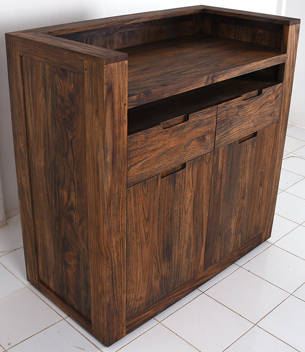 indoor teak reception desk