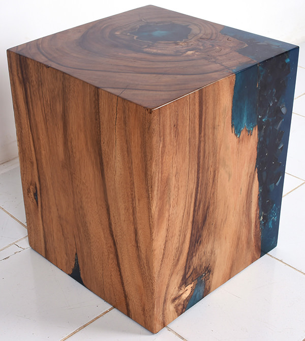 block of wood and resin furniture