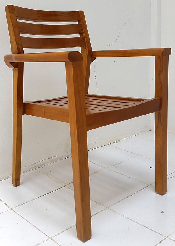 teak garden chair with square arms