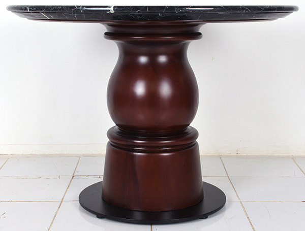 Mahogany round leg with marble top