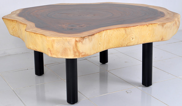 suar coffee table with iron legs