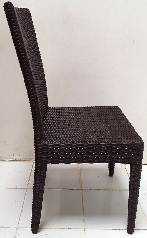 black garden synthetic rattan dining chair