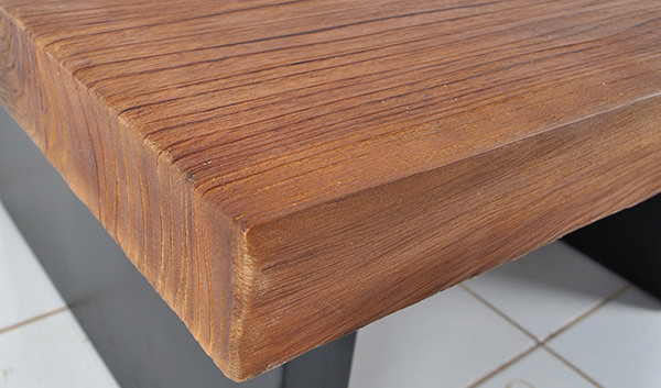 rooftop square coffee table with teak top