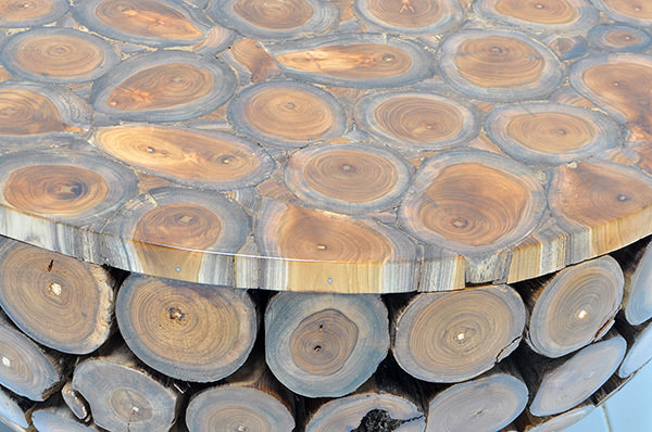 ethnic indoor teak round coffee table with resin