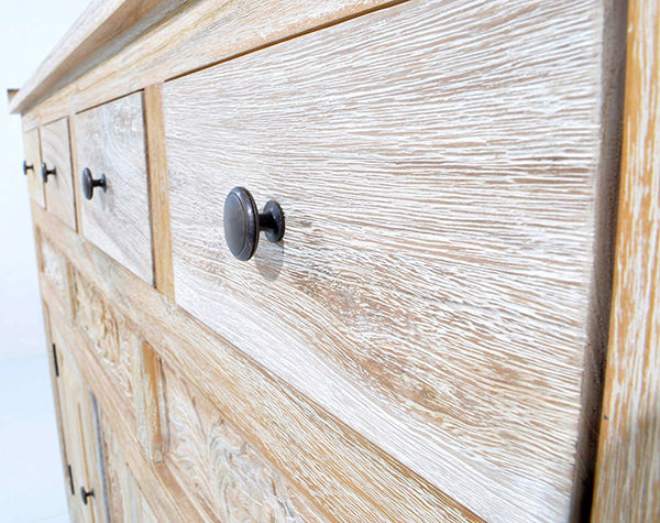 handicraft wooden teak cabinet with 3 drawers