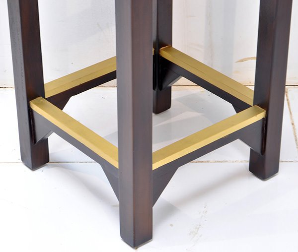 bar stool with brass fittings