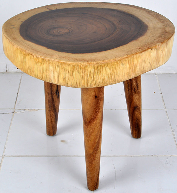 round monkeypod coffee table