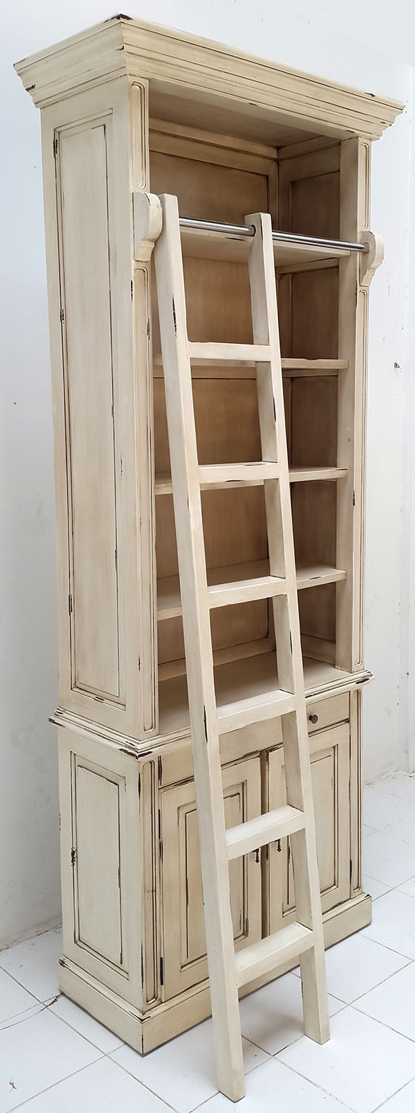 bookcase with ladder