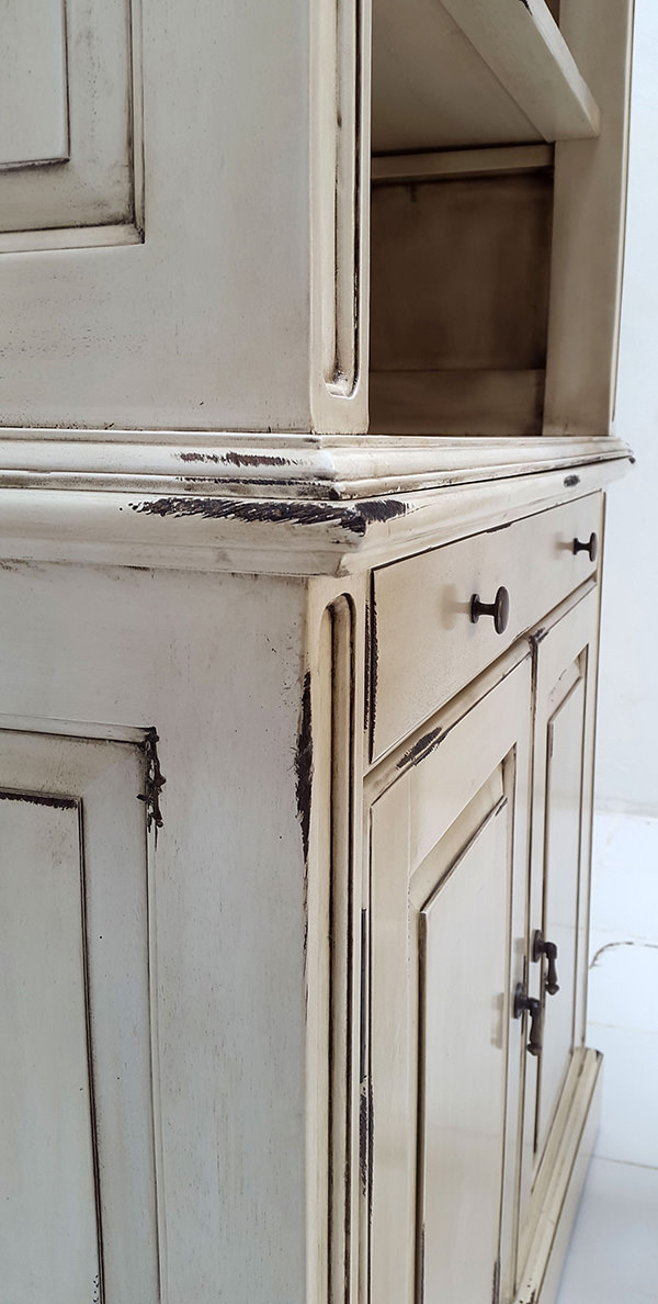 old vintage italian bookcase with ladder