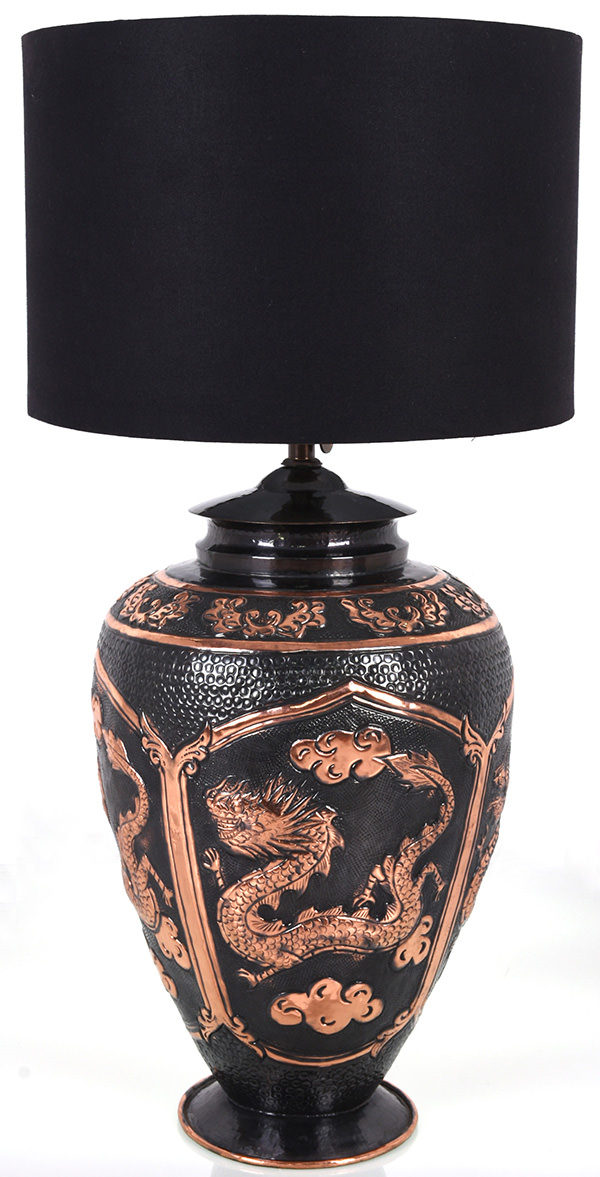 dragon copper table lamp