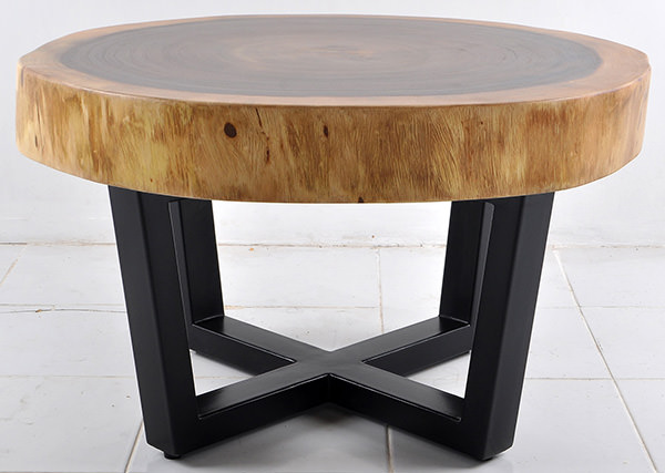 round monkey pod table