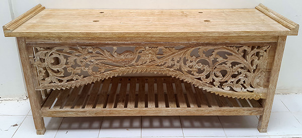 tribal carving vanity cabinet