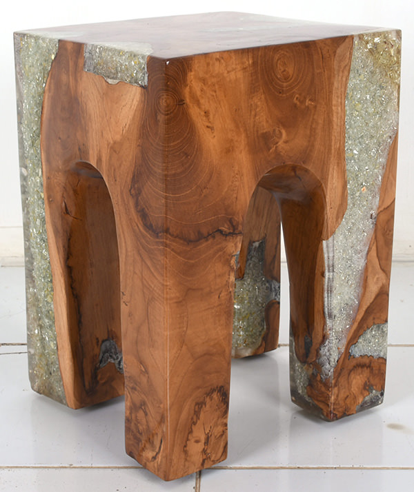 timber and resin stool
