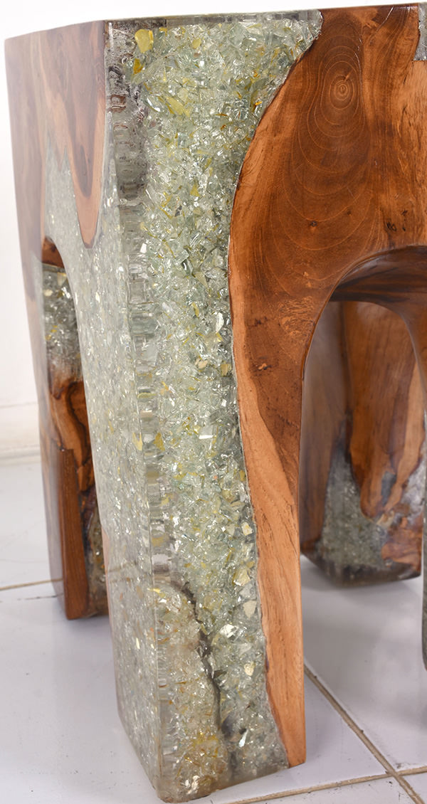 resin furniture with inserts