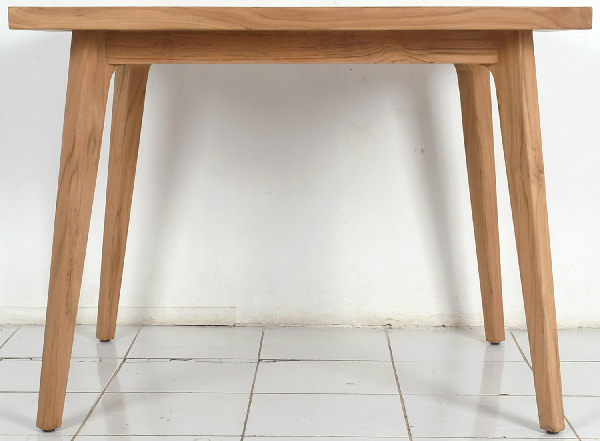 rectangular teak table with open slats