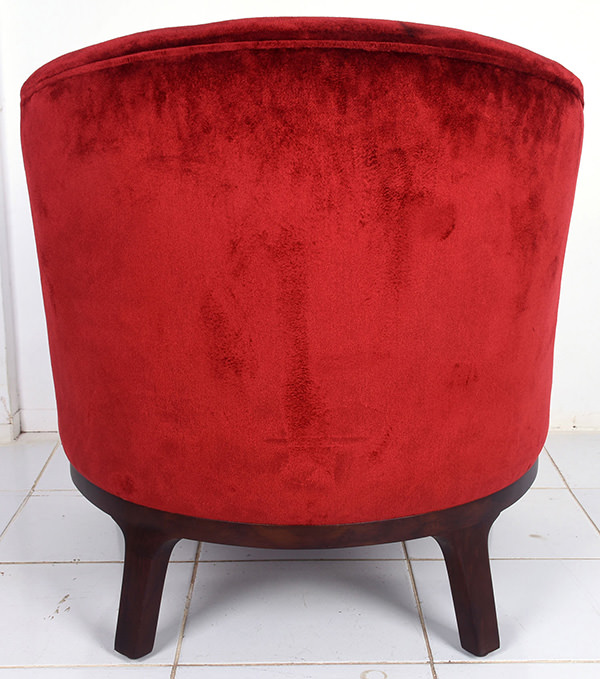 Red Danish chaise lounge chair