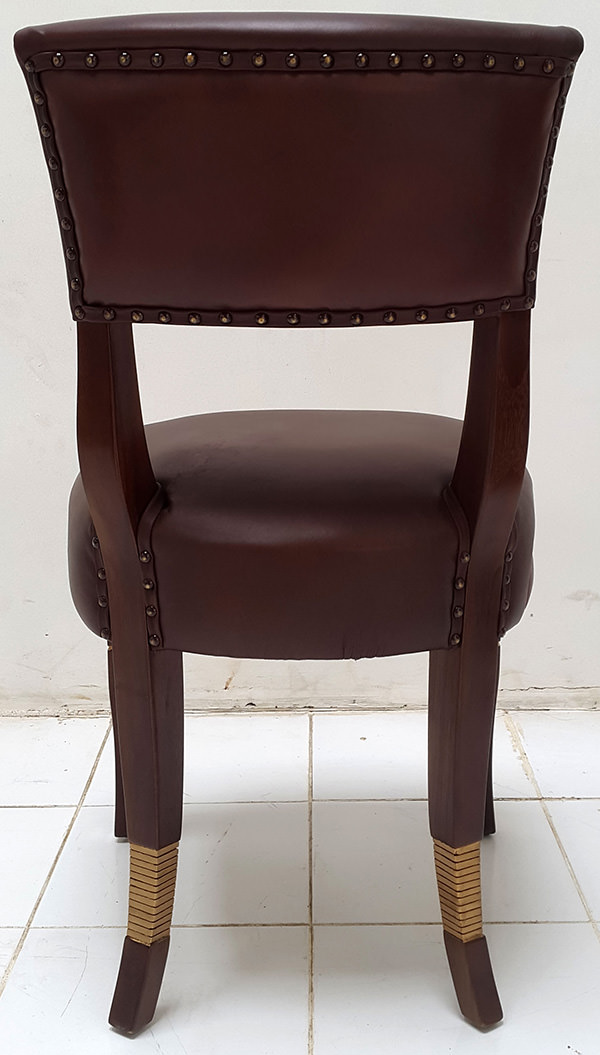 coya restaurant leather dining chair