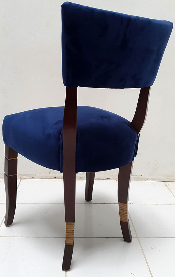 restaurant teak and velvet dining chair manufacturing