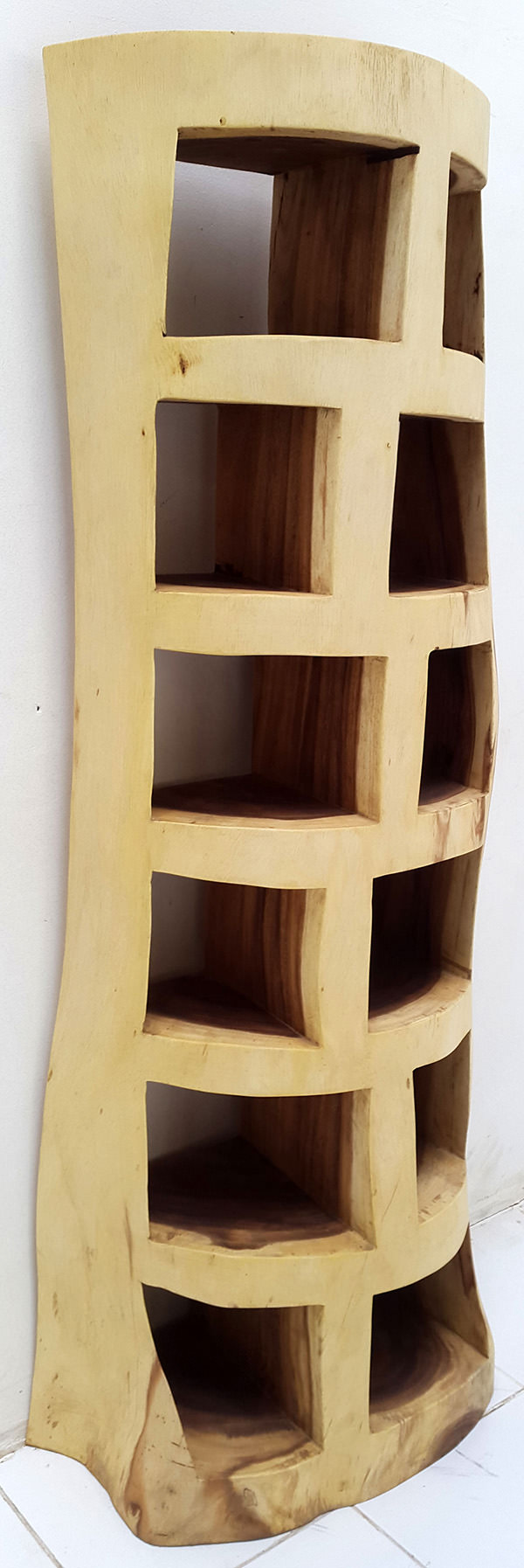 rain tree bookcase with organic shapes